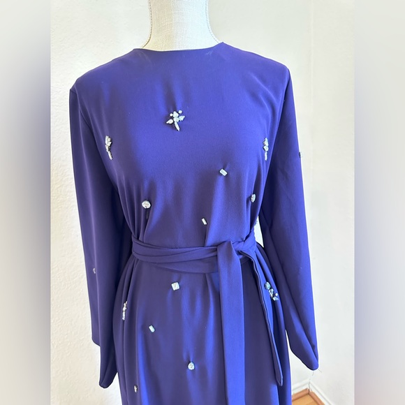 Dark purple diamond Beaded abaya in a size 36 waist belt included large! - Picture 10 of 10